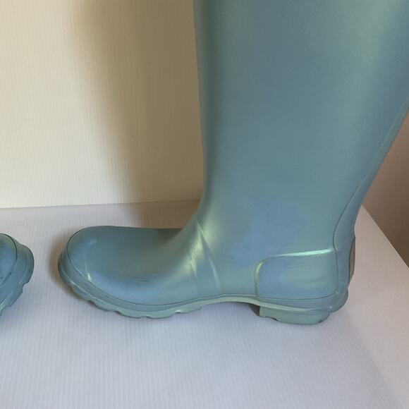 Hunter Original Kids Nebula Rain Boots Blue Iridescent Size 5B/6G (EU 37) - Picture 10 of 14